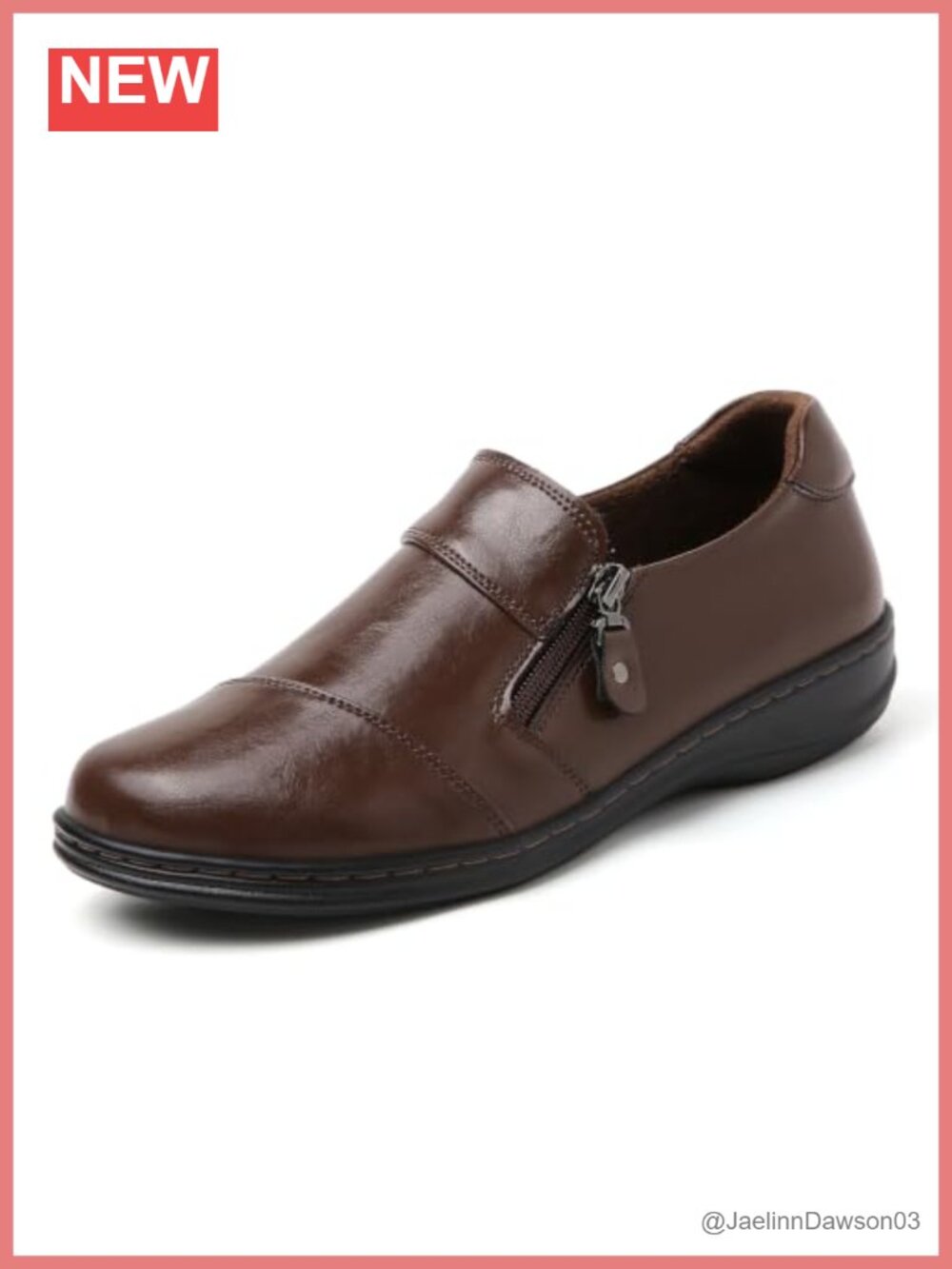 Genuine Leather Slip-On Loafers with Adjustable Strap Comfort